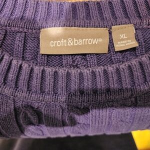 Woman's Croft and Barrow Purple Cable knit xl sweater